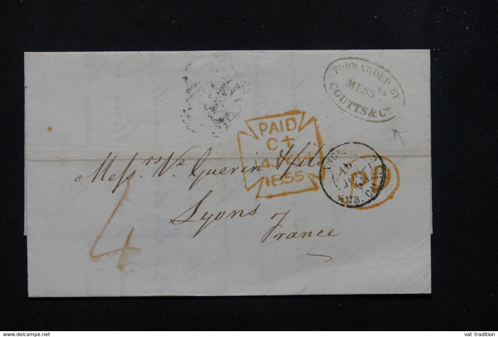 ROYAUME UNI - Lettre Pour La France En 1855 - L 21736 - Postmark Collection