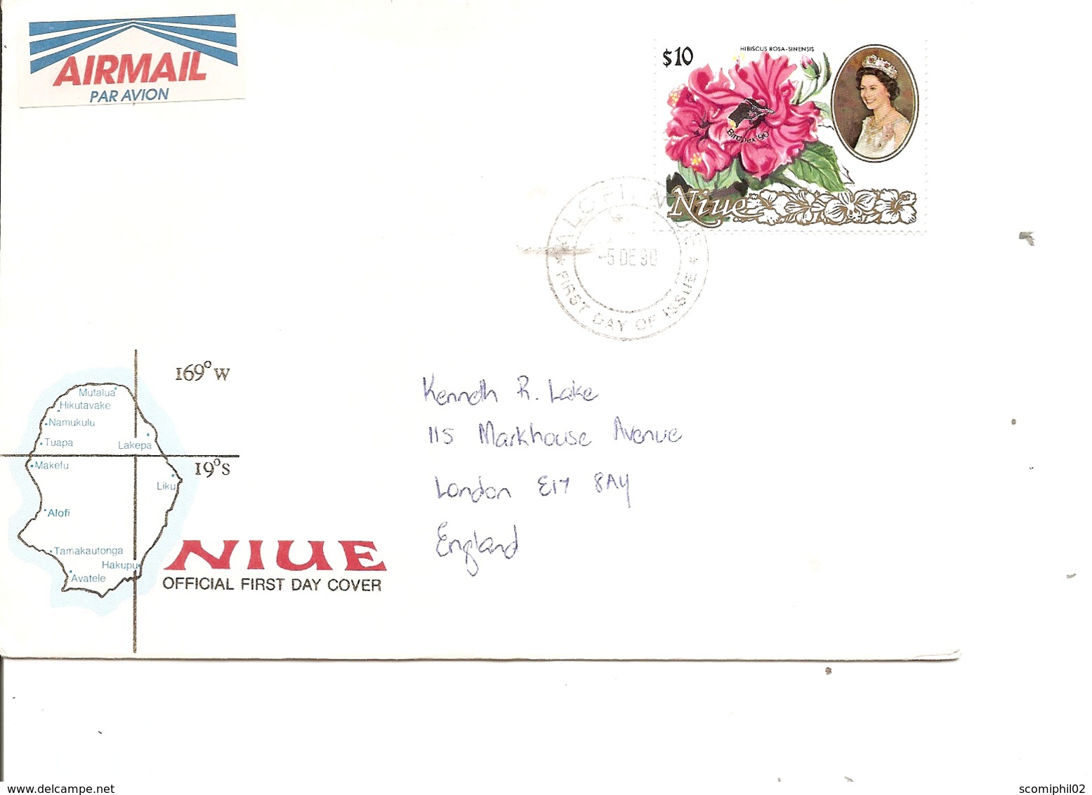 Niue - Hibiscus ( FDC De 1990 à Voir) - Niue