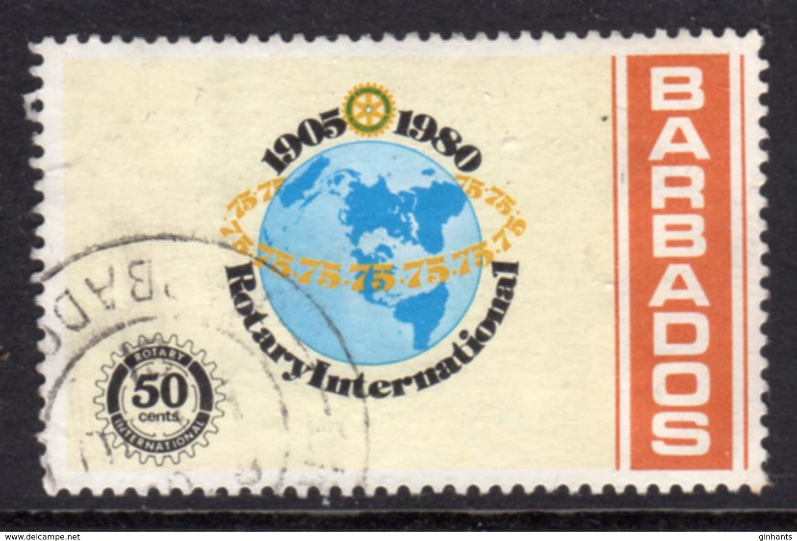 BARBADOS - 1980 50c ROTARY INTERNATIONAL STAMP FINE USED SG 653 - Barbados (1966-...)