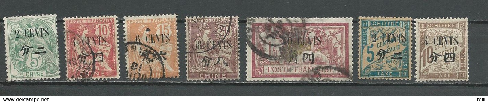 CHINE Scott 65, 66, 67, 68, 71, J33, J34 Yvert 83, 84, 85, 86, 89, Taxe 20, 21 (7) O Et * 19,75 $ 1911 - Oblitérés