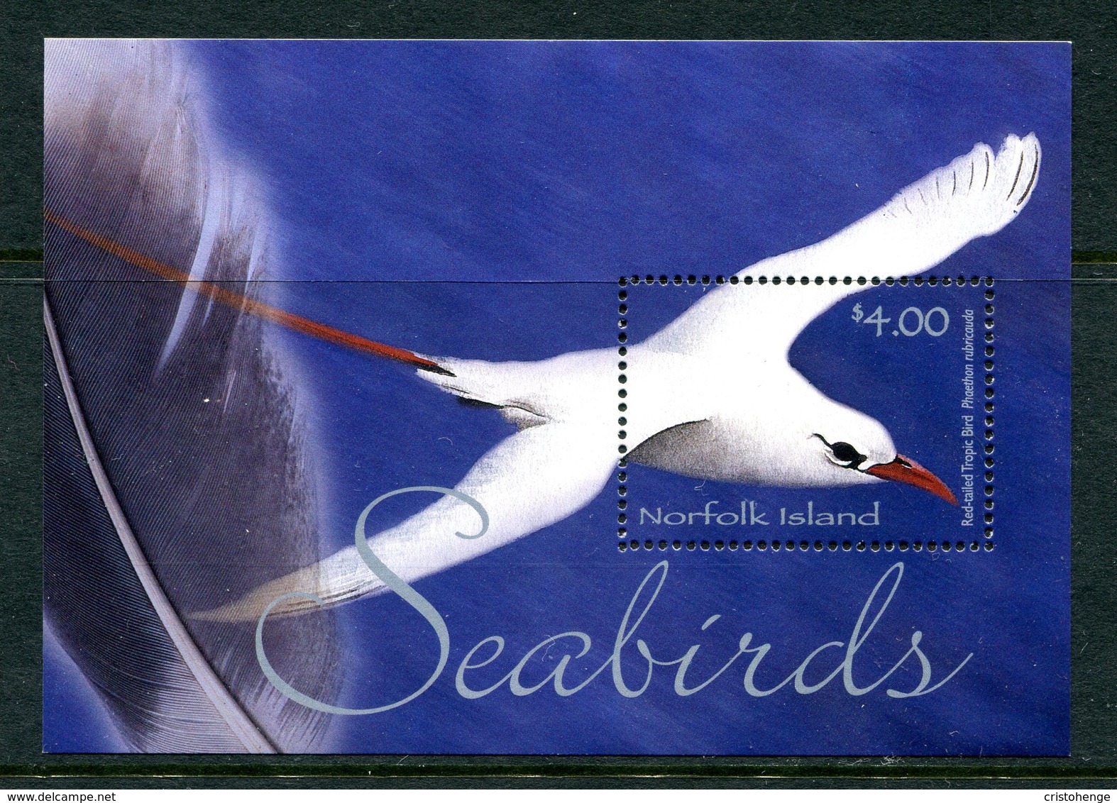 Norfolk Island 2005 Seabirds - $4 Red-tailed Tropic Bird MS MNH (SG 927b) - Norfolk Island
