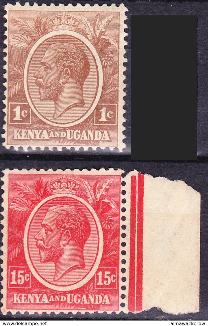 Kenya And Uganda 1922 Definitives Mi 1, 5, SG 76, 82 MNH **, I Sell My Collection! - Kenya & Ouganda