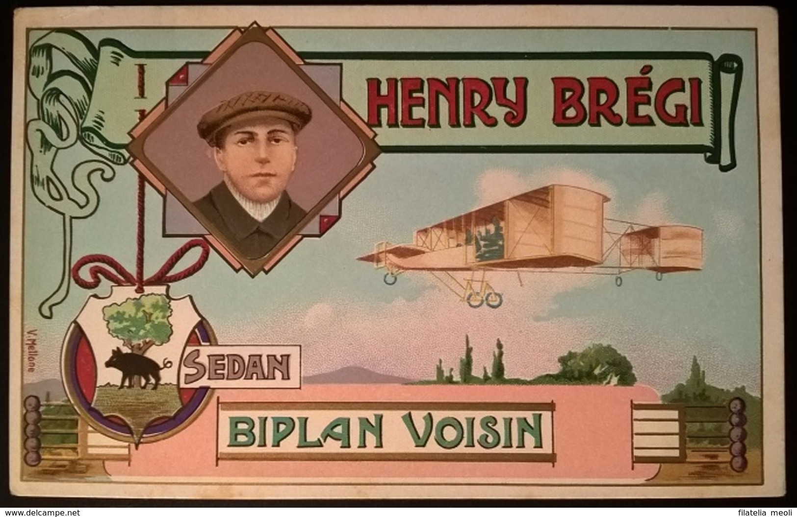 BIPLANO VOISIN PILOTA H. BREGI - Flieger