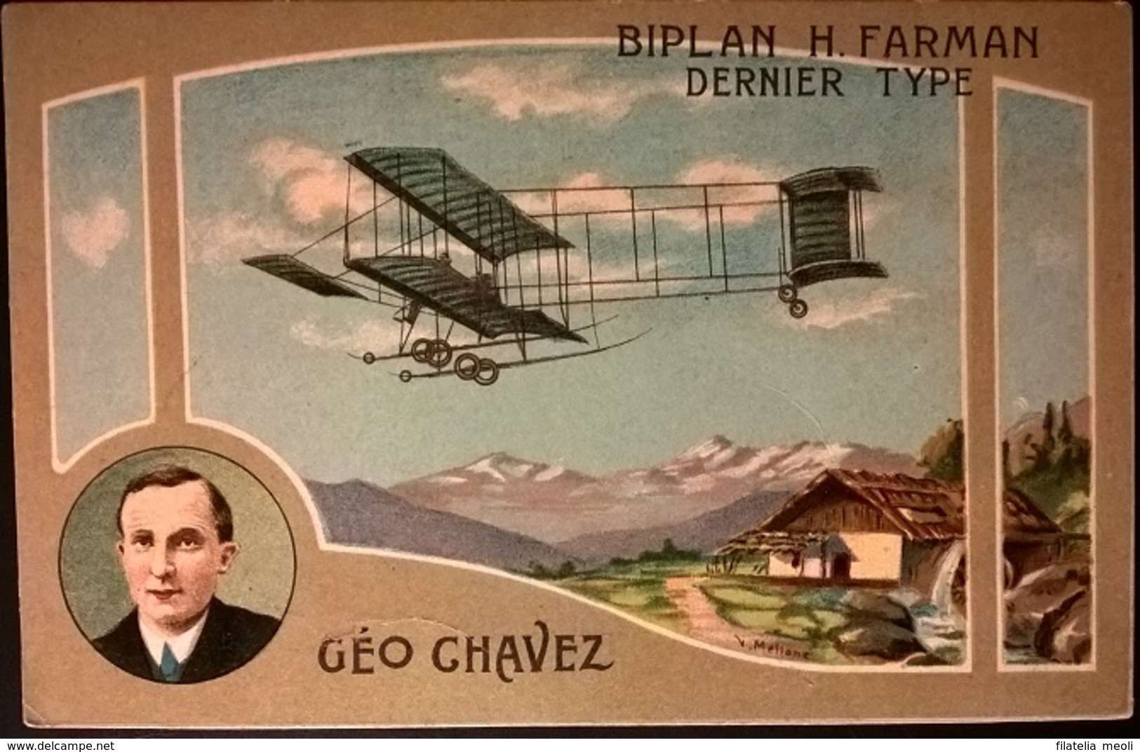 BIPLANO FARMAN PILOTA GEO CHAVEZ - Piloten