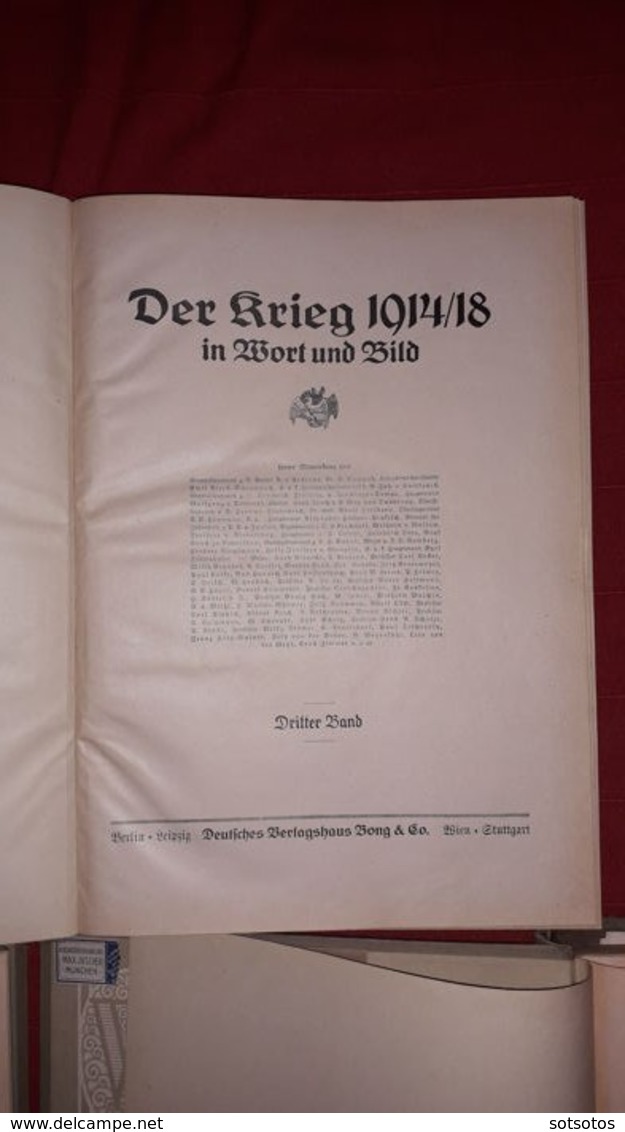 Diverse auteurs en illustratoren - Der Krieg 1914/18 in Wort und Bild - 1919 War history -  3 Vol.