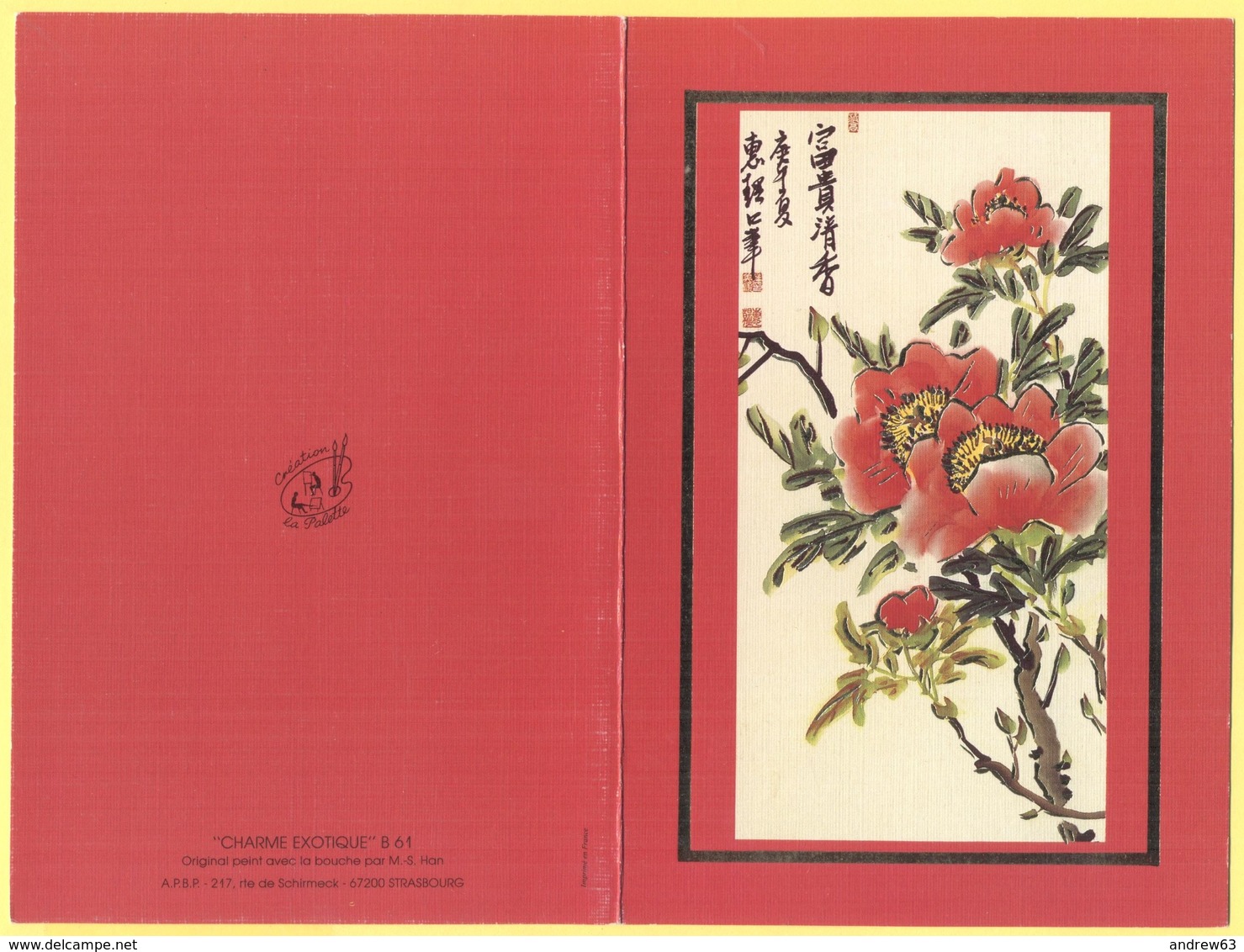 Tematica - Fiori - Rose - Biglietto Augurale - Charme Exotique B 61 - Original Peint Avec La Bouche Par M.-S. Han - Not - Altri & Non Classificati