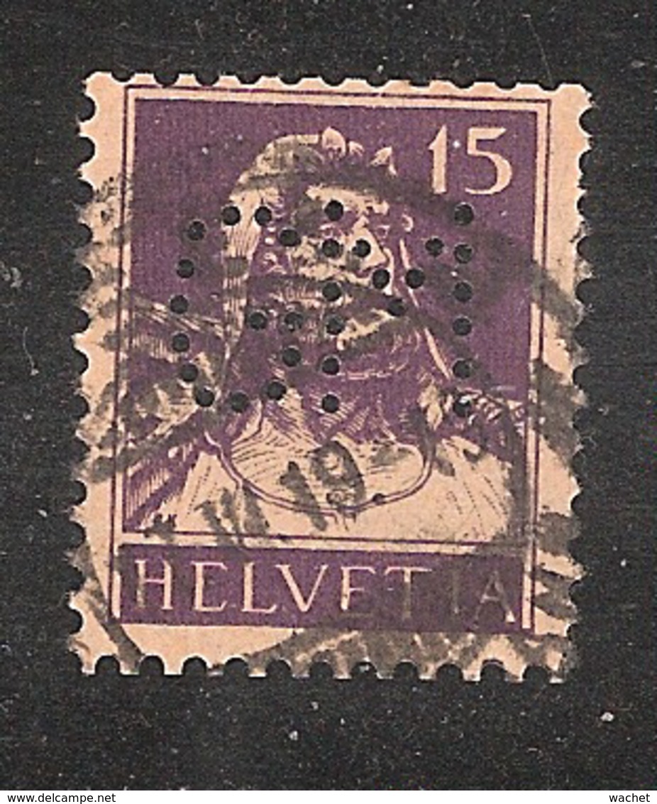 Perfin/perforé/lochung Switzerland No YT141/141a 1914 William Tell GM  G. Meidinger & Co, Elektromotoren  Basel - Gezähnt (perforiert)