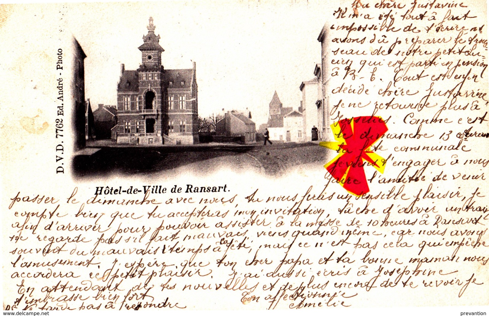 Hôtel De Ville De RANSART - CARTE CIRCULEE EN 1901 - Charleroi