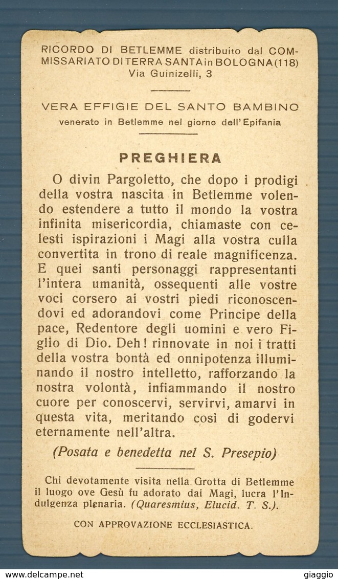 °°° Santino N. 485 - Puer Jesus Qui Adoratur In Festoepiphaniae Bethlehem °°° - Religion &  Esoterik