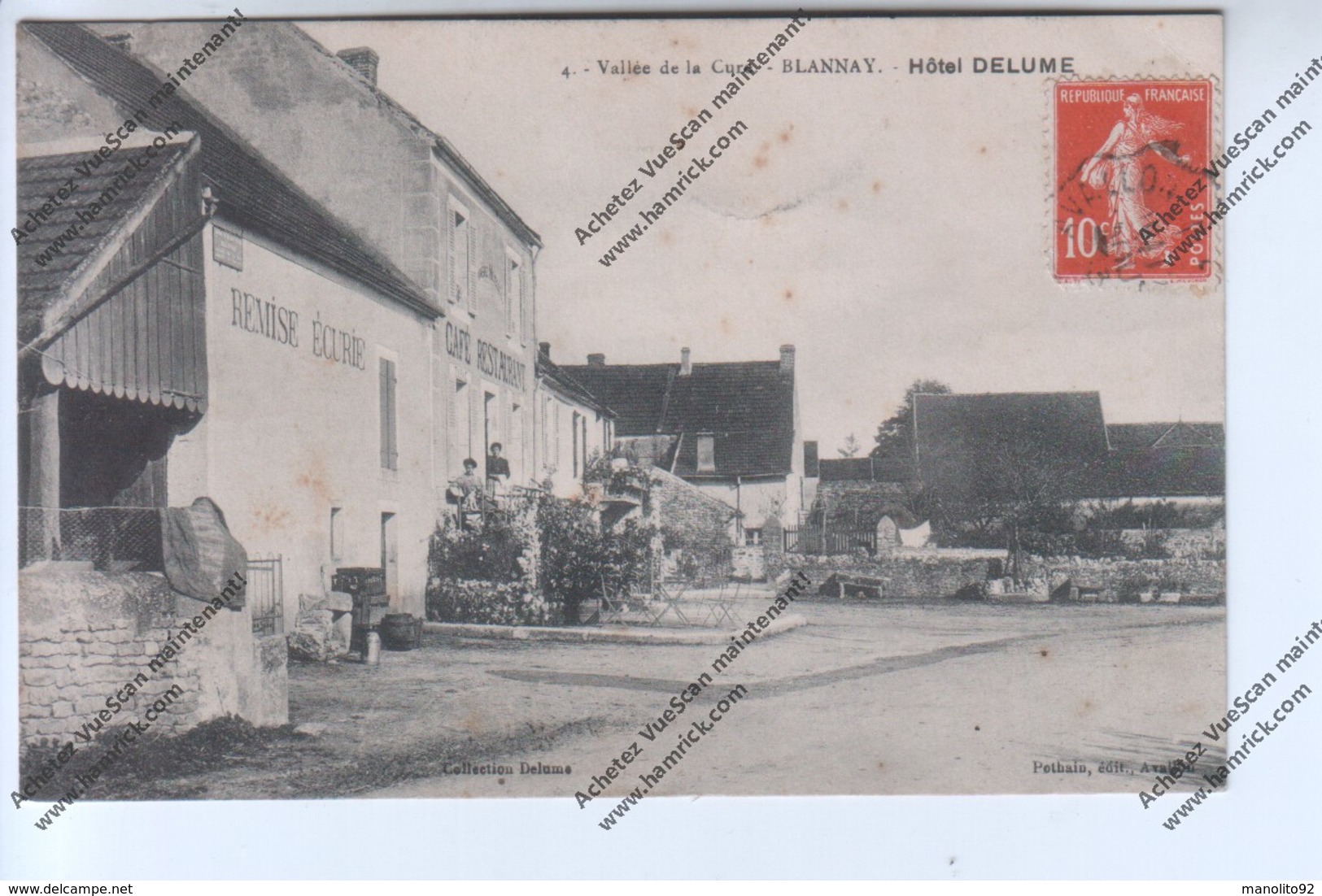 TRES RARE CPA 89 BLANNAY : Vallée De La Cure - Hôtel DELUME (oblitération Avallon) - Autres & Non Classés