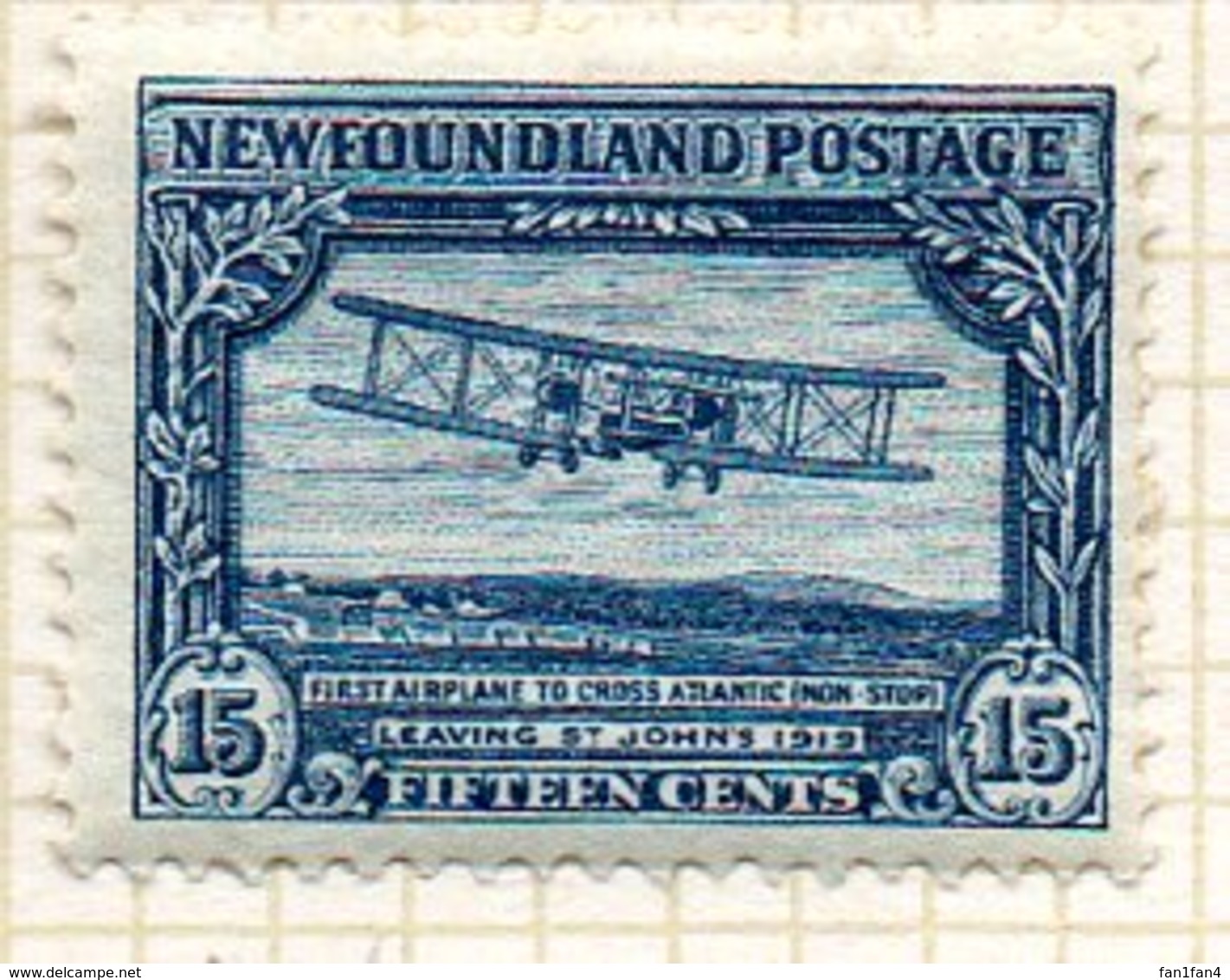 TERRE NEUVE - (Colonie Britannique) - 1931 - N° 164 - 15 C. Bleu - (1er Vol Transatlantique Par Hawker Et Griève) - Other & Unclassified