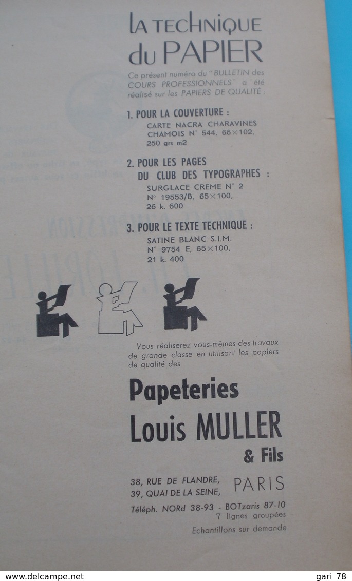 Bulletin Officiel Des Cours Professionnels De La Chambre Syndicale Typographique Parisienne N°139 - 52e Année - 1955 - Bricolage / Technique