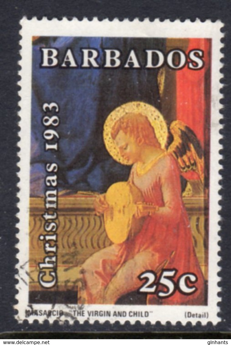 BARBADOS - 1983 25c CHRISTMAS ART STAMP FINE USED REF A SG 738 - Barbados (1966-...)