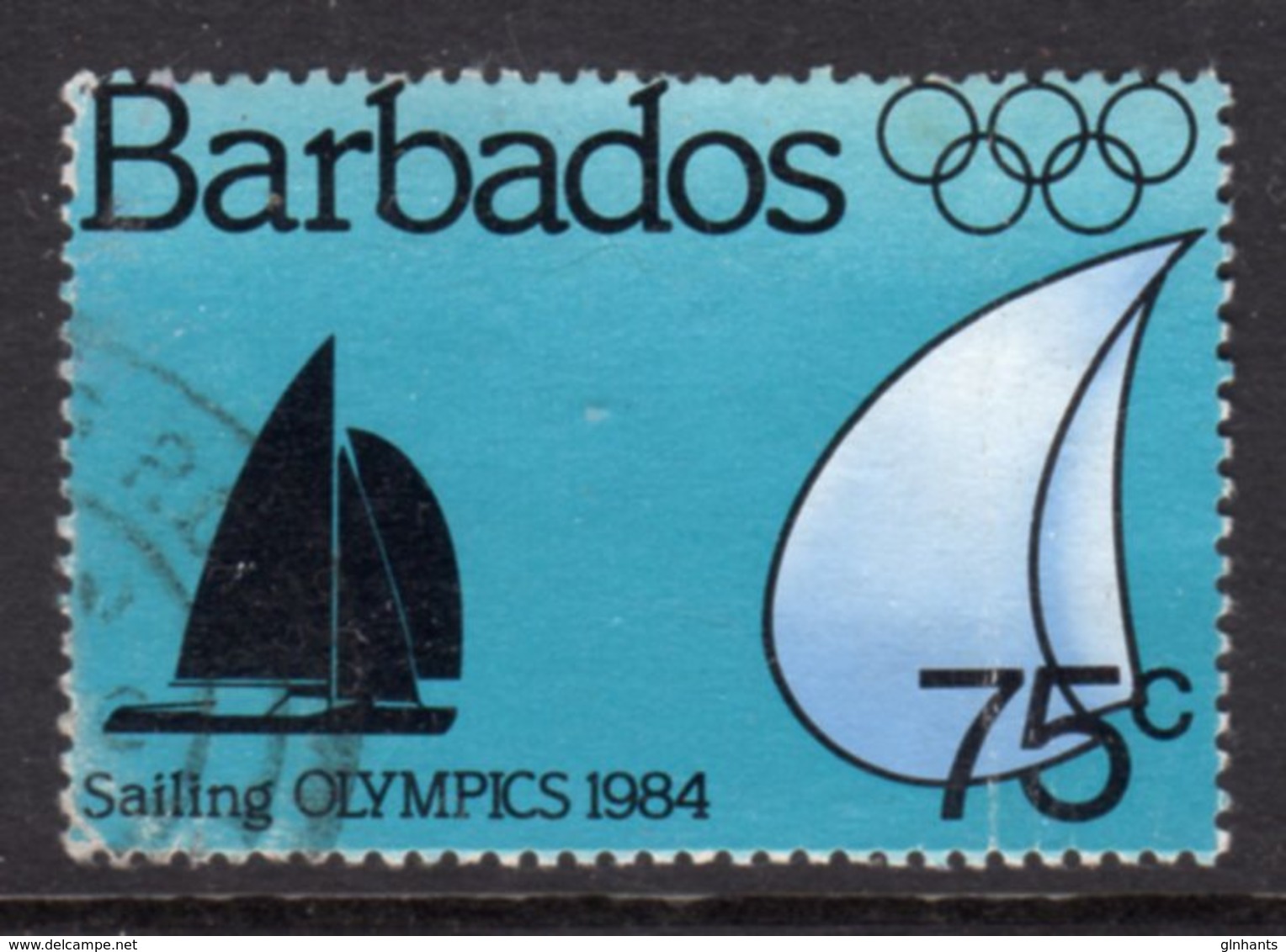 BARBADOS - 1984 75c SAILING OLYMPICS STAMP FINE USED SG 747 - Barbados (1966-...)