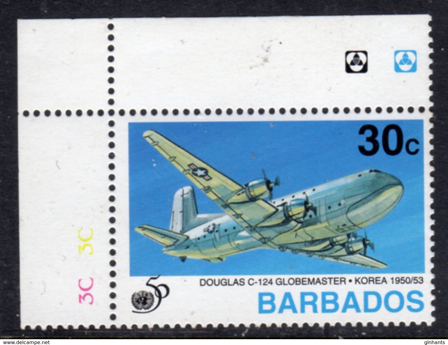 BARBADOS - 1995 30c UNITED NATIONS STAMP FINE MNH ** SG 1058 - Barbados (1966-...)