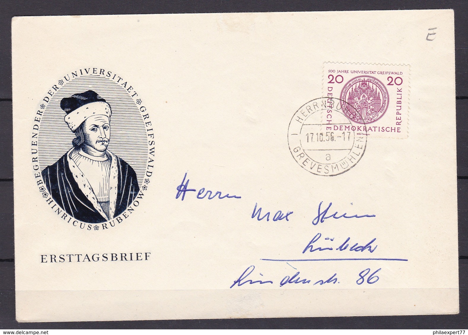 DDR - 1956 - Michel Nr. 543 - FDC - Usados