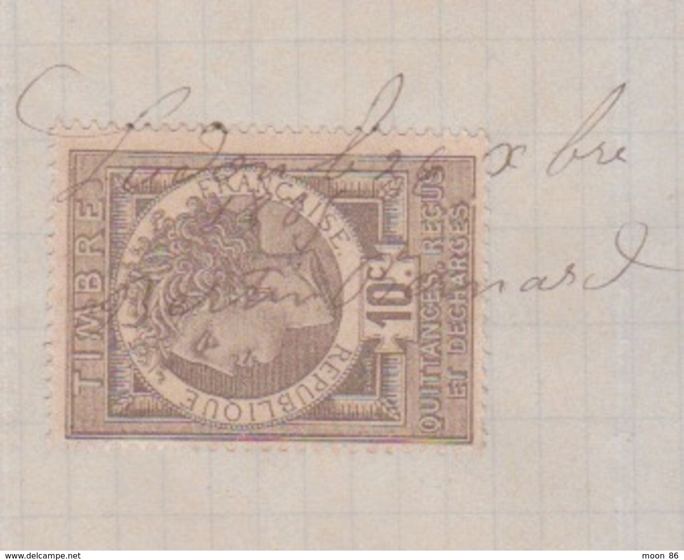 TIMBRE FISCAL QUITTANCES 1885 -  RECU  DE M. ALEXANDRE DELAUBE A LUDON MEDOC POUR COMMISSION DE VIN - Other & Unclassified