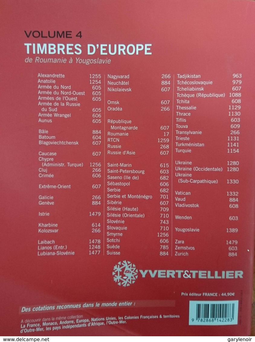 Catalogue YVERT & TELLIER EUROPE VOL 4 2013 - Catalogues