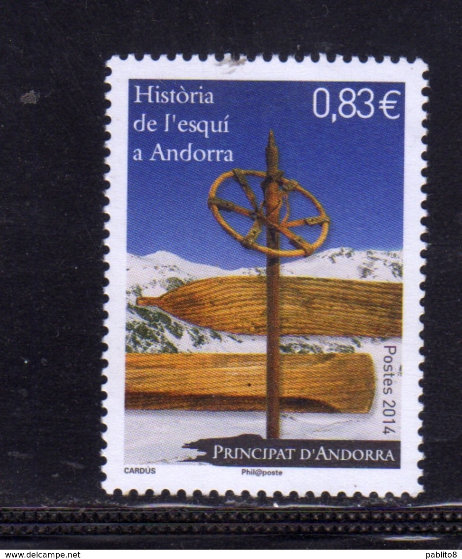 PRINCIPAT D'ANDORRE ANDORRA SPANISH SPAGNOLA 2014 HISTORIA DE L'ESQUÍ € 0.83 STORIA HISTORY MNH - Nuovi