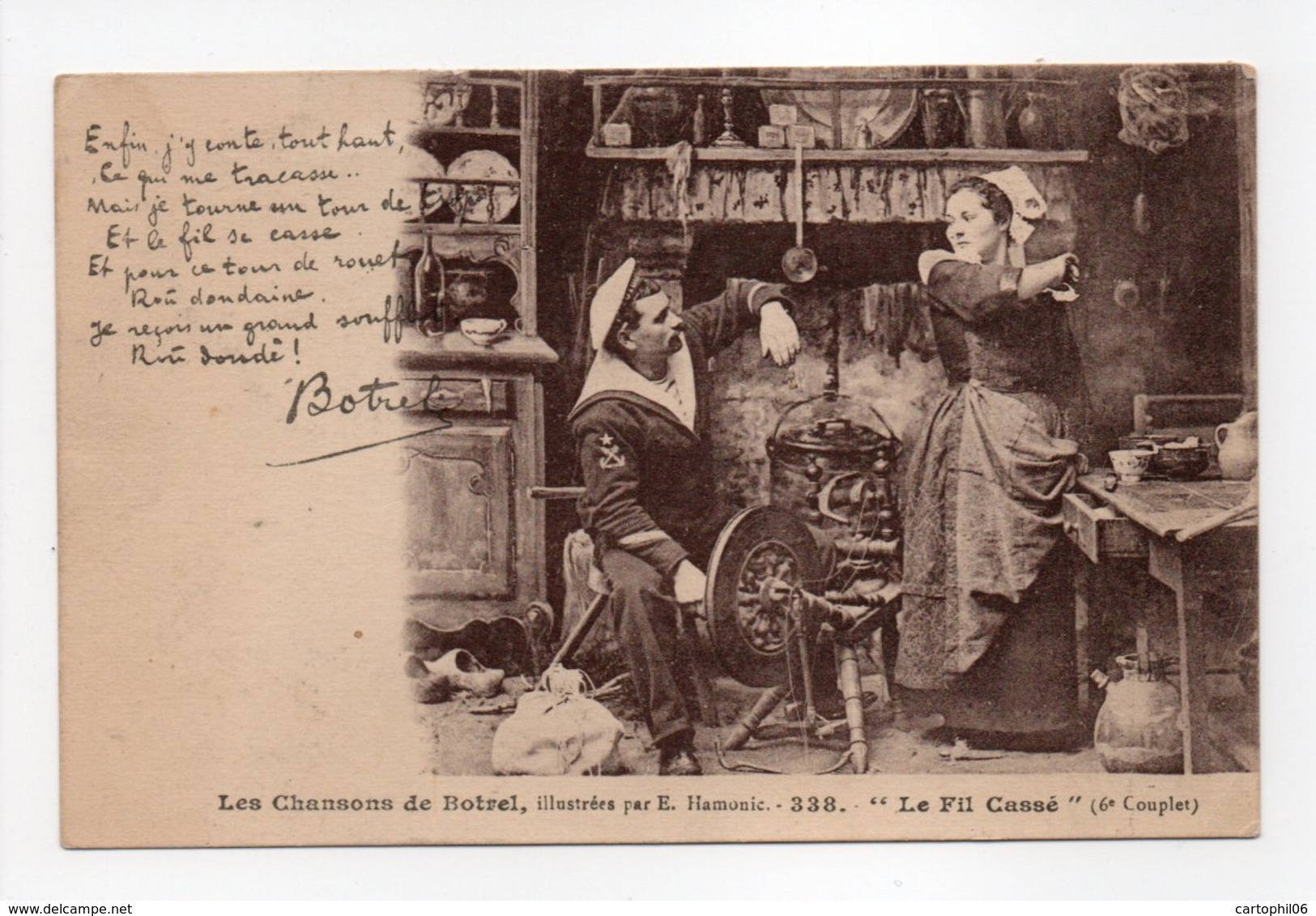 - CPA BRETAGNE - Les Chansons De Botrel - Le Fil Cassé - Collection Hamonic 338 - - Bretagne