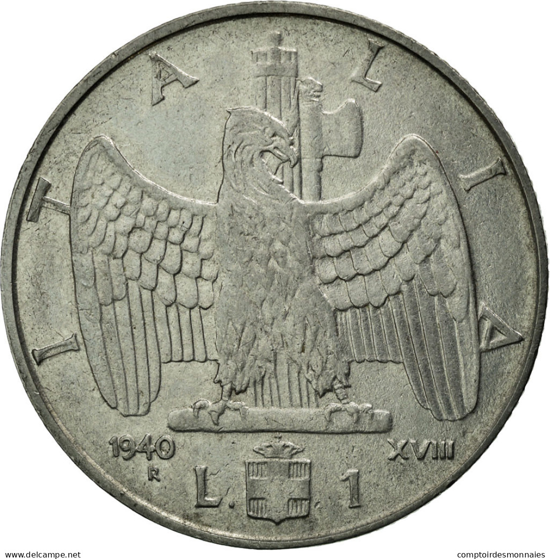 Monnaie, Italie, Vittorio Emanuele III, Lira, 1940, Rome, TTB, Stainless Steel - 1 Lira