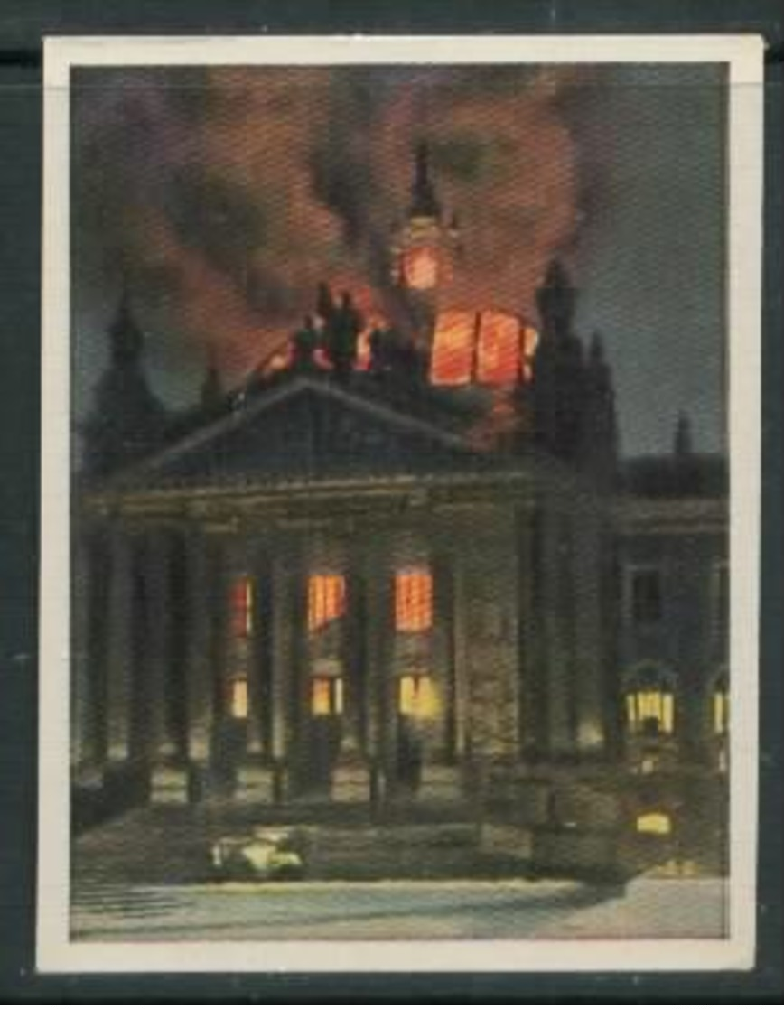 WW II Zigaretten Sammelbild 6,2 X 4,8 Cm , Kampf Um Das Dritte Reich Nr. 198 : Reichstagsbrand In Berlin. - Albumes & Catálogos