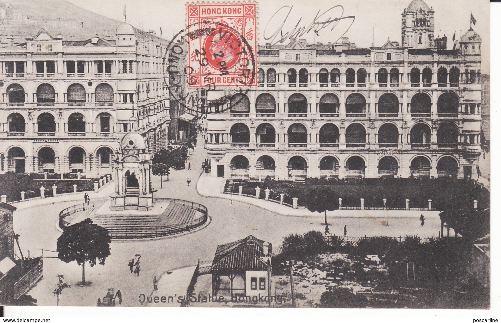 HONG KONG, Queen's Statue,, 1909, Stamp ,  2 Scans - Chine (Hong Kong)