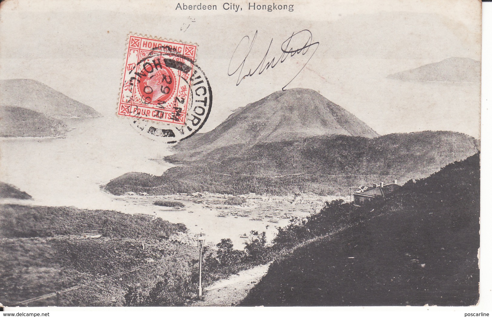 HONG KONG,Aberdeen City, 1909, Stamp ,  2 Scans - China (Hong Kong)