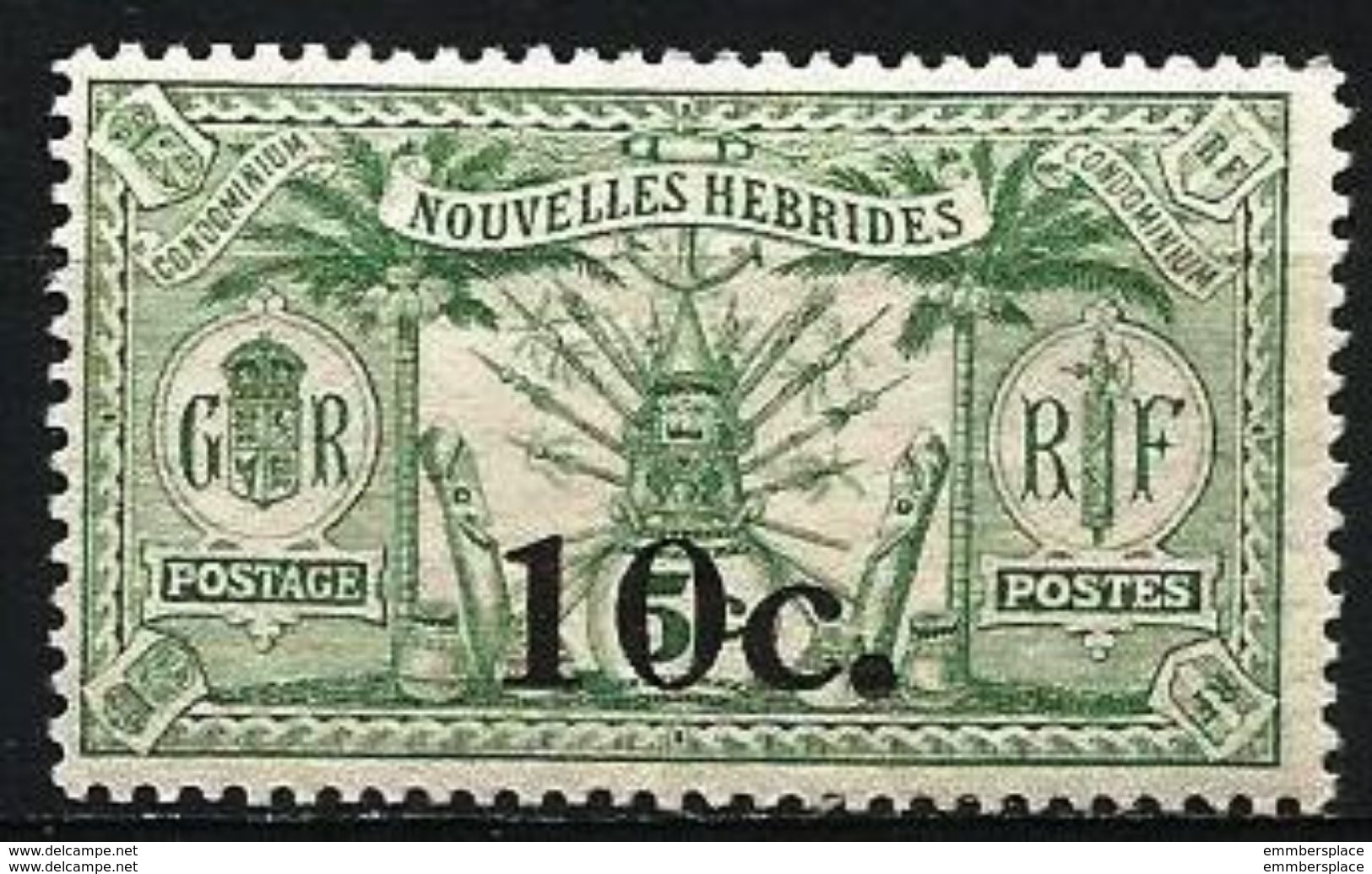 New Hebrudes  - 1920 Surcharge 10c/5c MNH ** - Neufs