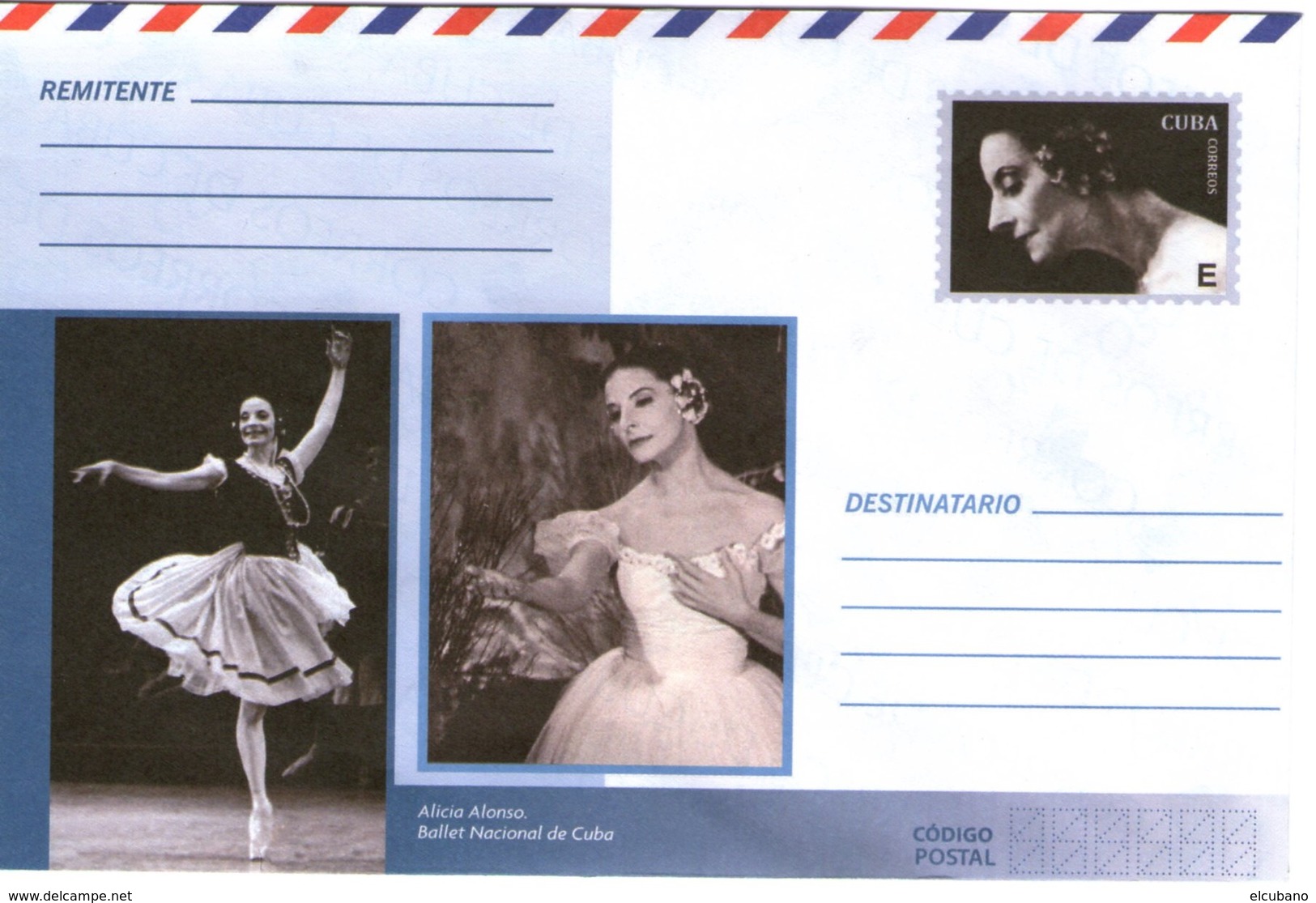 Cuba Kuba Intero Postale Alicia Alonso Balletto Nazionale Preaffrancato Illimitato - Airmail