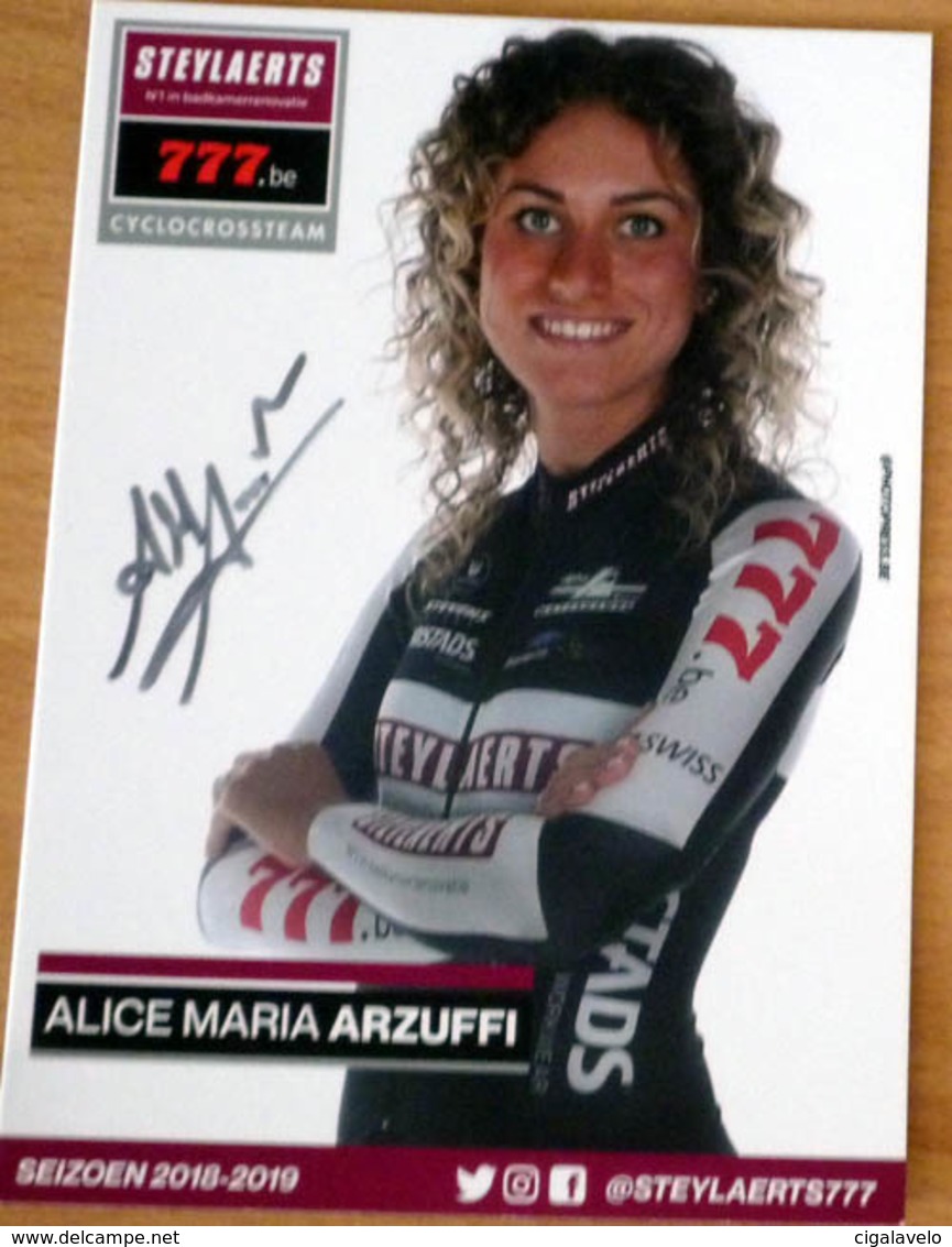 Cyclisme - Carte Féminine Alice Maria ARZUFFI Cyclo-Cross 2019 Signée - Cyclisme