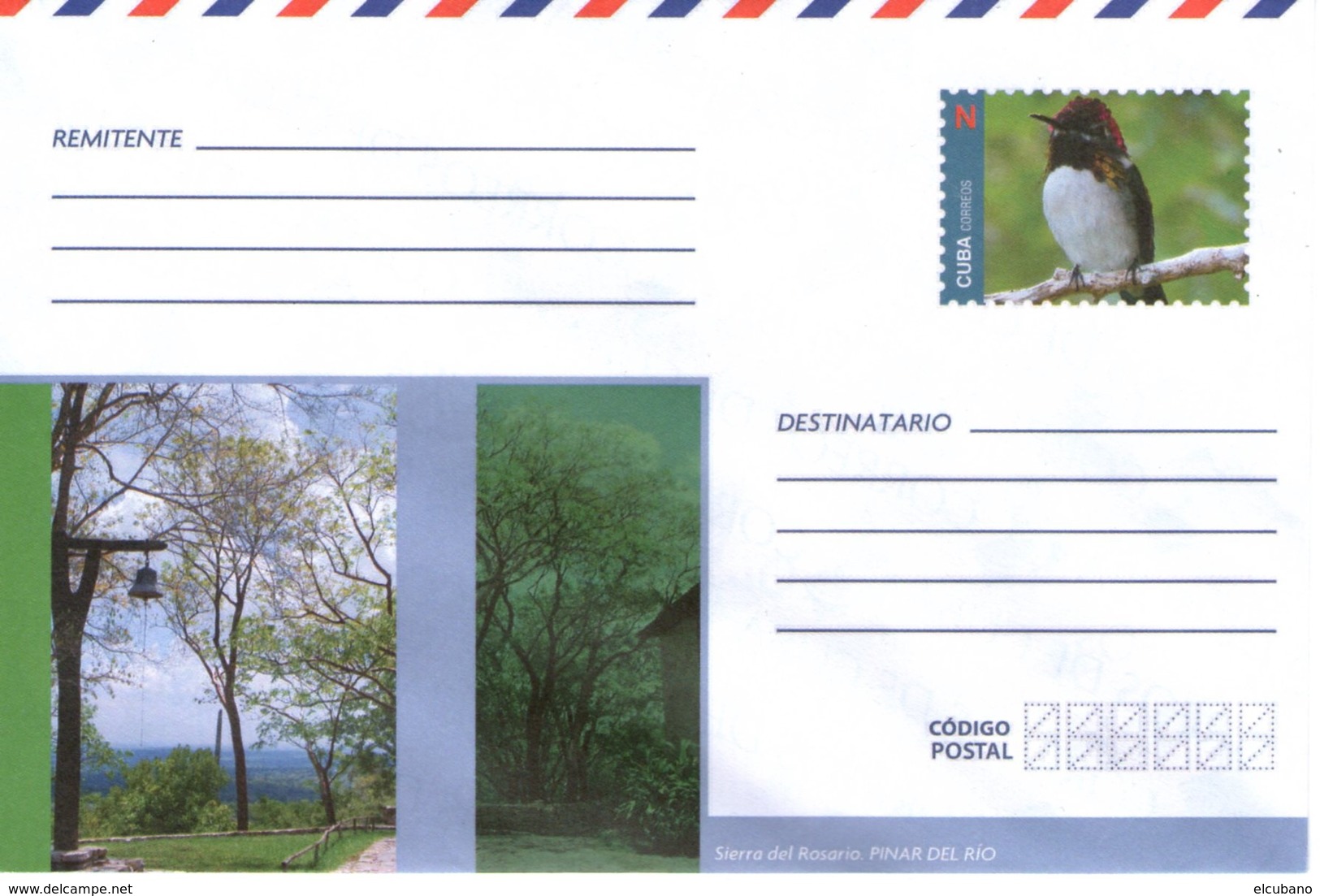 Cuba Kuba Intero Postale Uccelli Birds Tocororo Sierra Del Rosario Pinar Del Rio Preaffrancato Illimitato - Posta Aerea