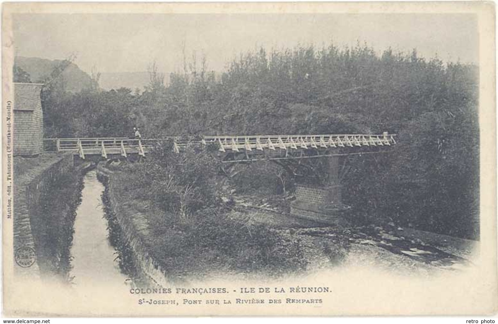 Cpa Ile De La Réunion – St-Joseph, Pont Sur La Rivière Des Remparts   ( état ) - Autres & Non Classés