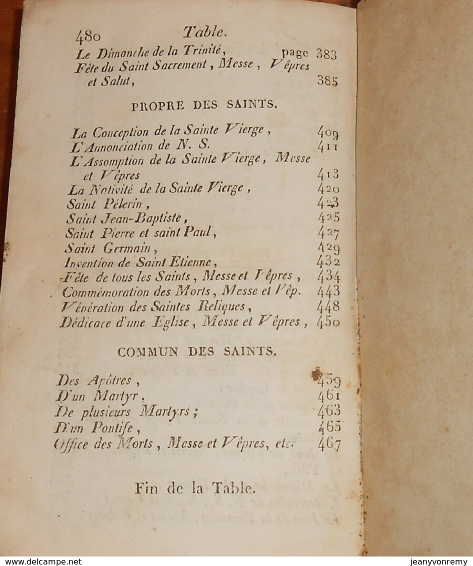 Heures Nouvelles Contenant L'Office De L'Eglise Pour Toute L'année, à L'usage Du Diocèse D'Auxerre. 1834. - 1801-1900