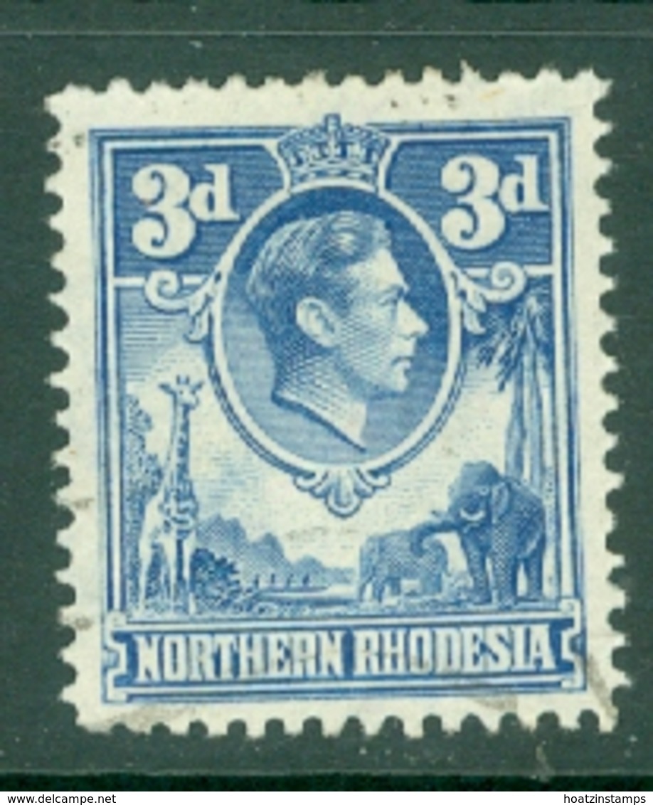 Northern Rhodesia: 1938/52   KGVI     SG34   3d  Ultramarine    Used - Rhodésie Du Nord (...-1963)