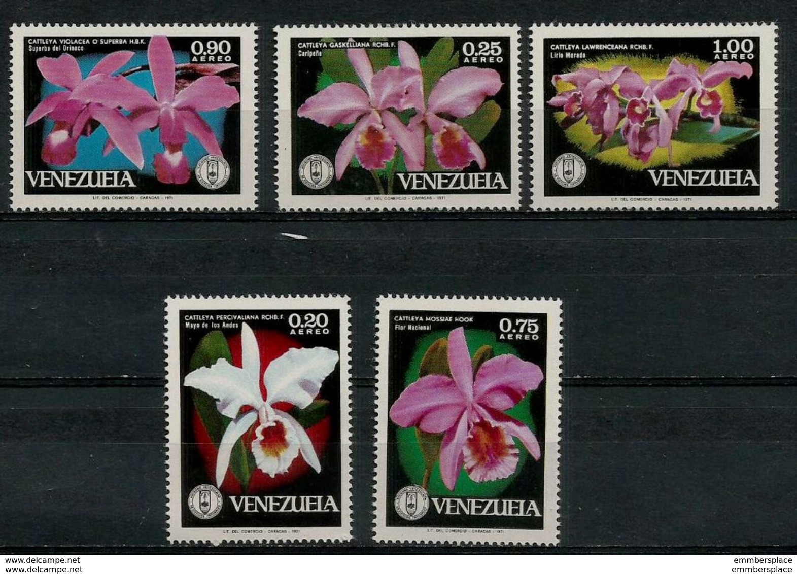 Venezuela- 1971 Orchids Set Of 5 MNH **   Sc C1055-9 - Venezuela