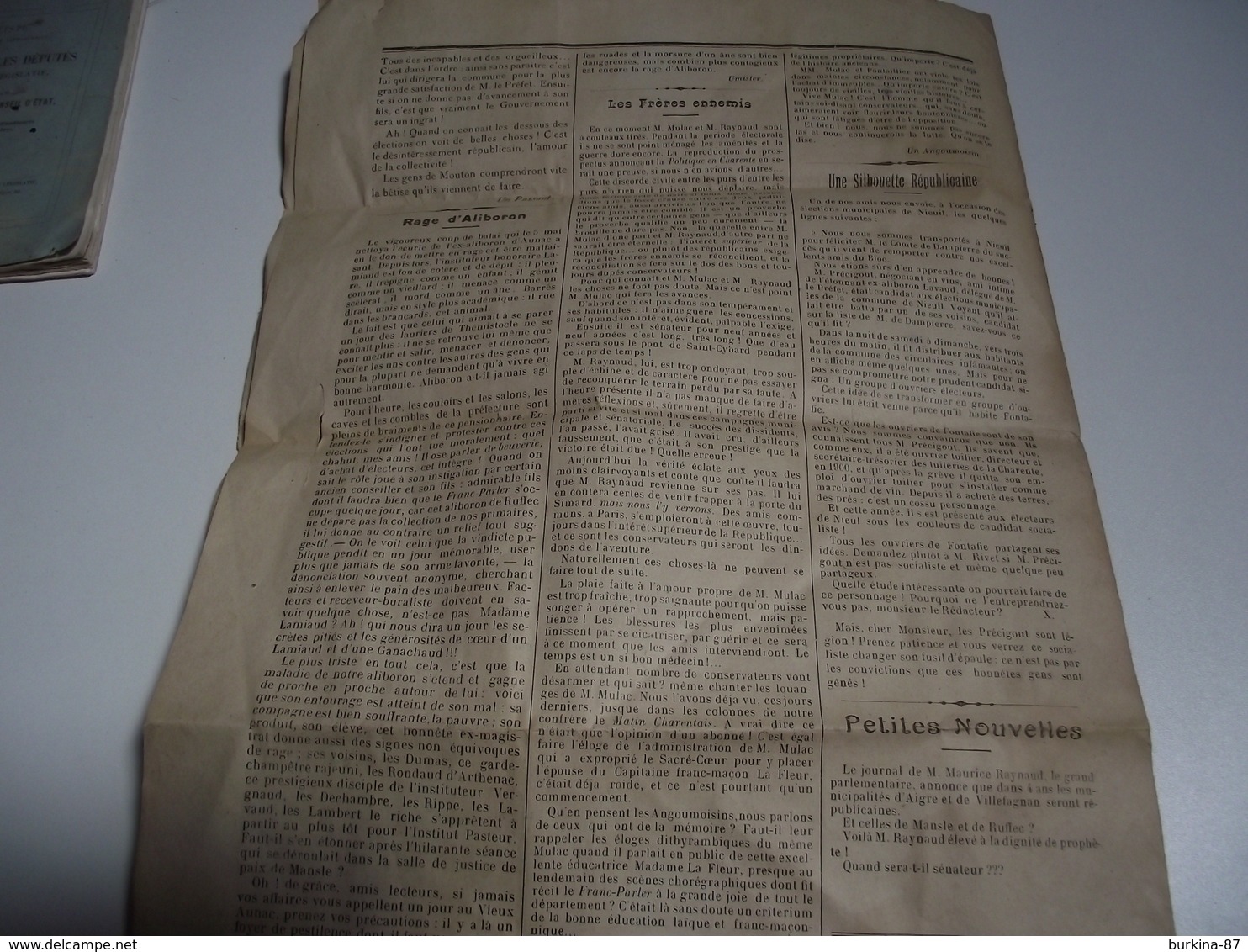 Le FRANC PARLER, 26 MAI 1912, Journal Politique Indépendant - Autres & Non Classés