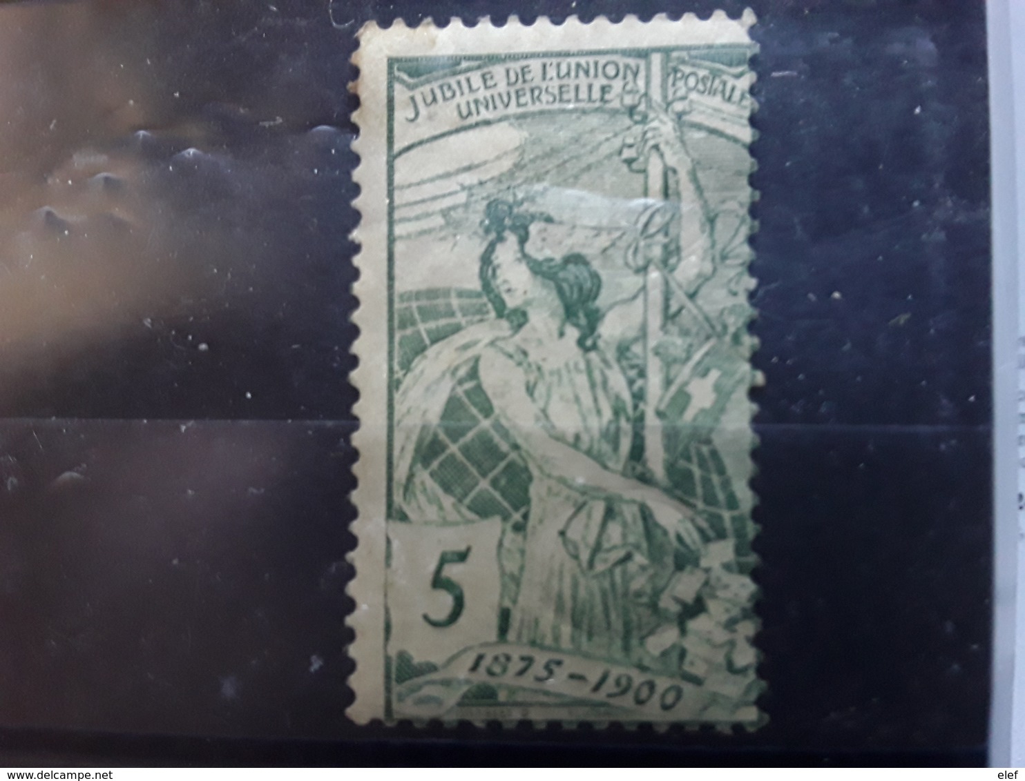 SUISSE 1900 , 25 E Anniversaire UPU , Yvert No 86, 5 C Vert , Neuf * MH TB Cote 30e - Unused Stamps