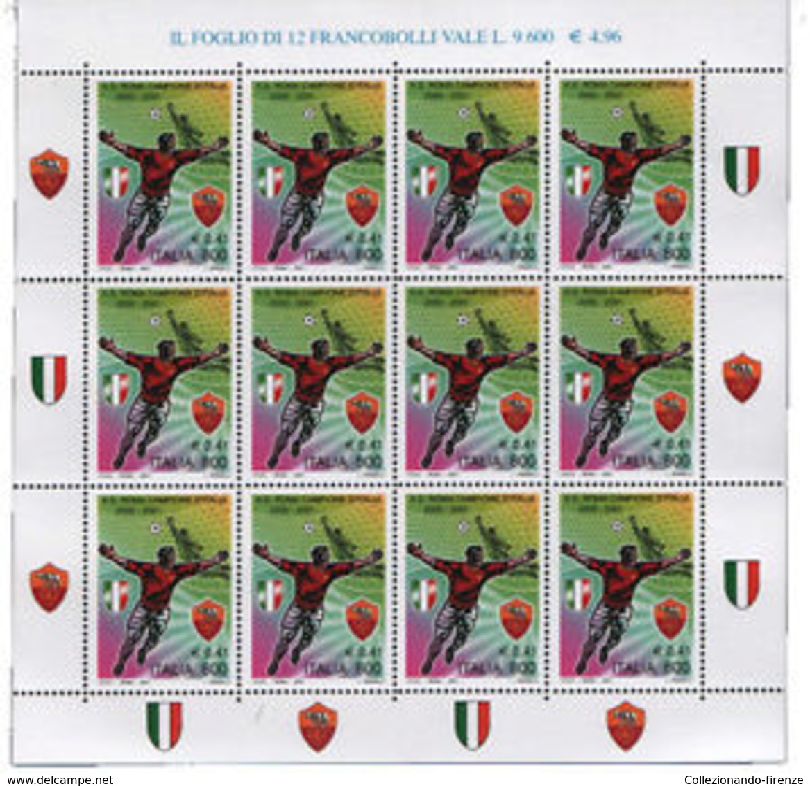 Italia Repubblica 2001 Minifoglio N 6 Scudetto Alla Roma - 2001-10:  Nuovi