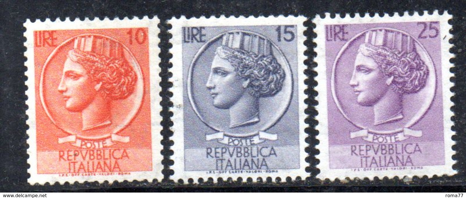 W2899 - REPUBBLICA 1955 SIRACUSANA , I 3 Valori Per Macchinetta Stelle IV Tipo ***  MNH - Varietà E Curiosità