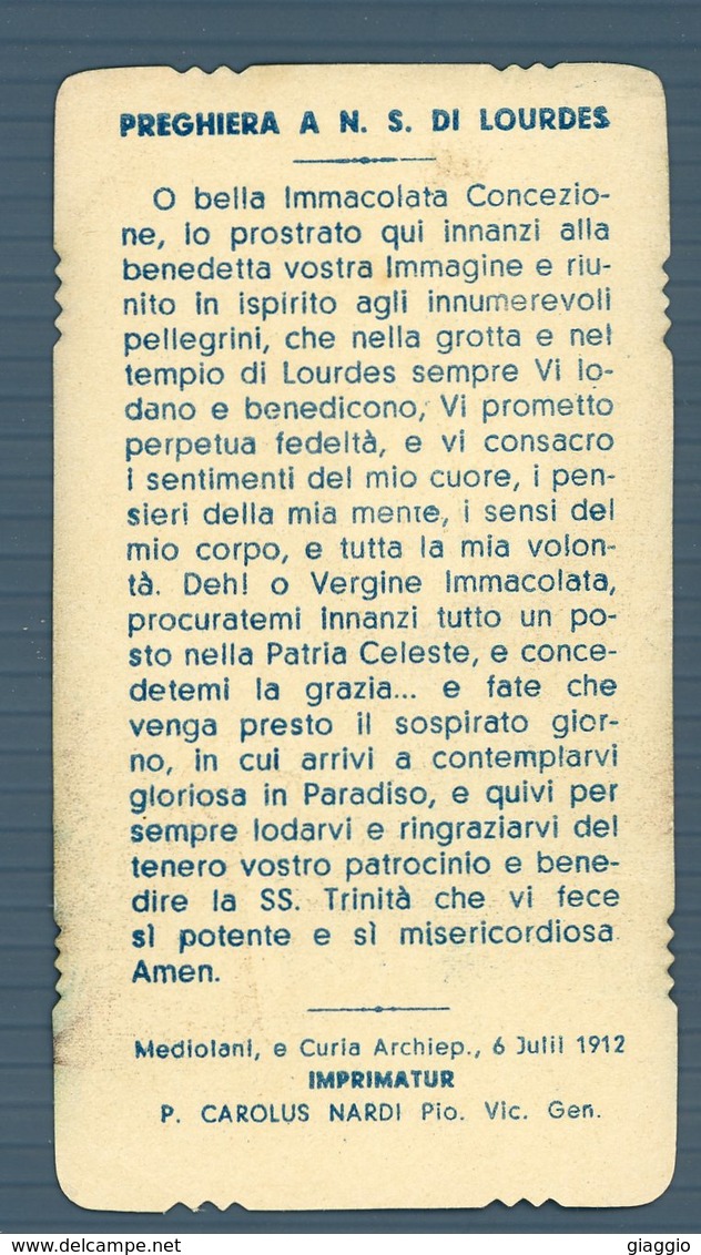 °°° Santino N. 221 - Nostra Signora Di Lourdes 1912 °°° - Religion & Esotérisme