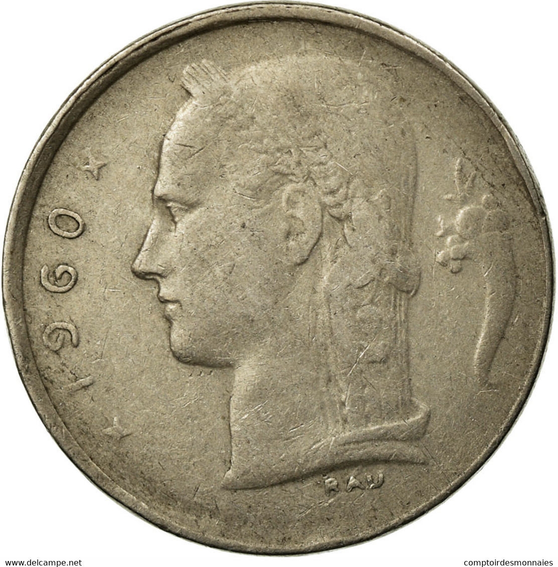 Monnaie, Belgique, Franc, 1960, TB+, Copper-nickel, KM:142.1 - 1 Franc