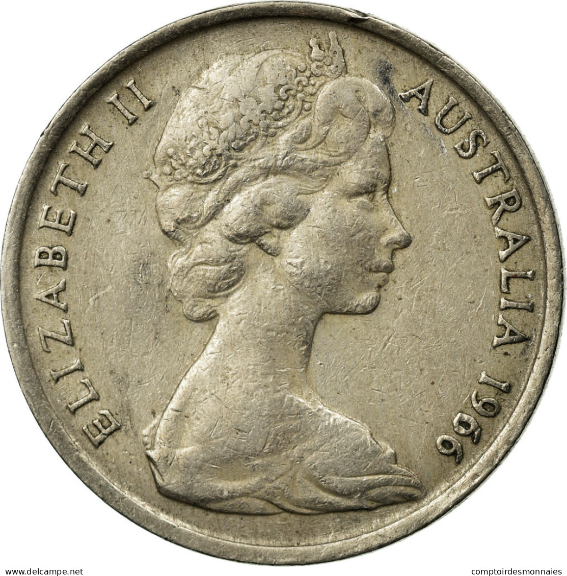 Monnaie, Australie, Elizabeth II, 10 Cents, 1966, Melbourne, TTB, Copper-nickel - Victoria