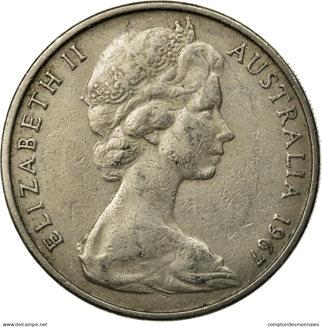 Monnaie, Australie, Elizabeth II, 20 Cents, 1967, Melbourne, TTB, Copper-nickel - Victoria