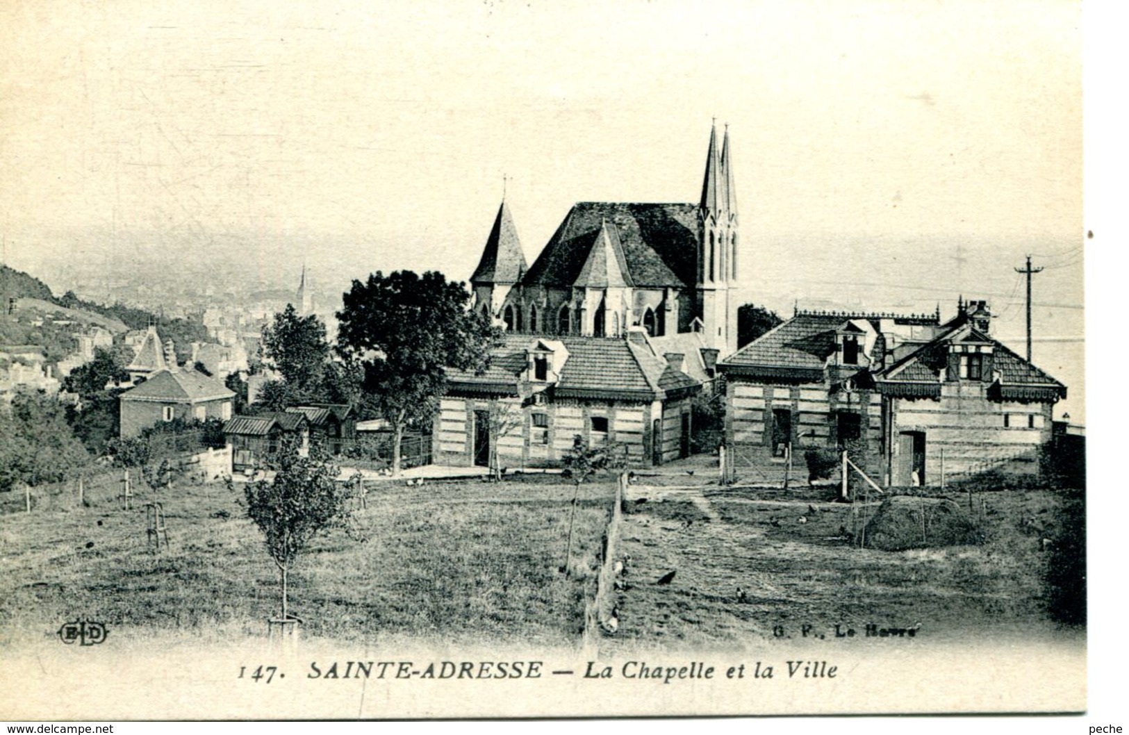 N°68880 -cpa Sainte Adresse -la Chapelle Et La Ville- - Sainte Adresse