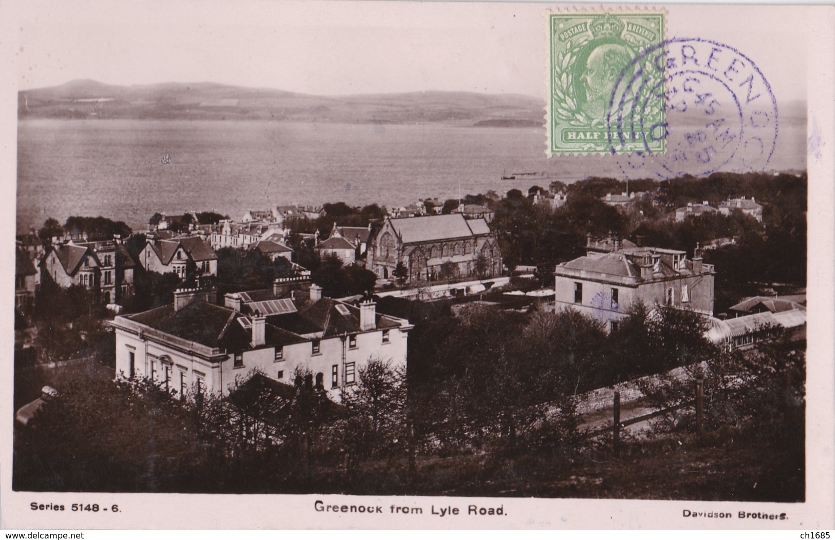 GREENOCK :   Carte Photo :  Vue Générale - Renfrewshire