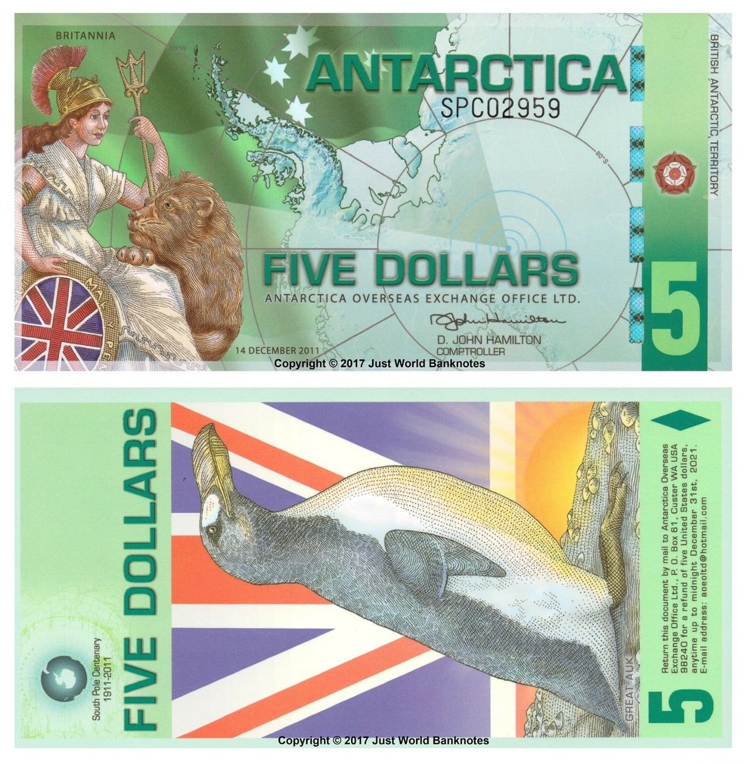 Antartide 5 DOLLARI 2011 Polymer UNC - Autres & Non Classés