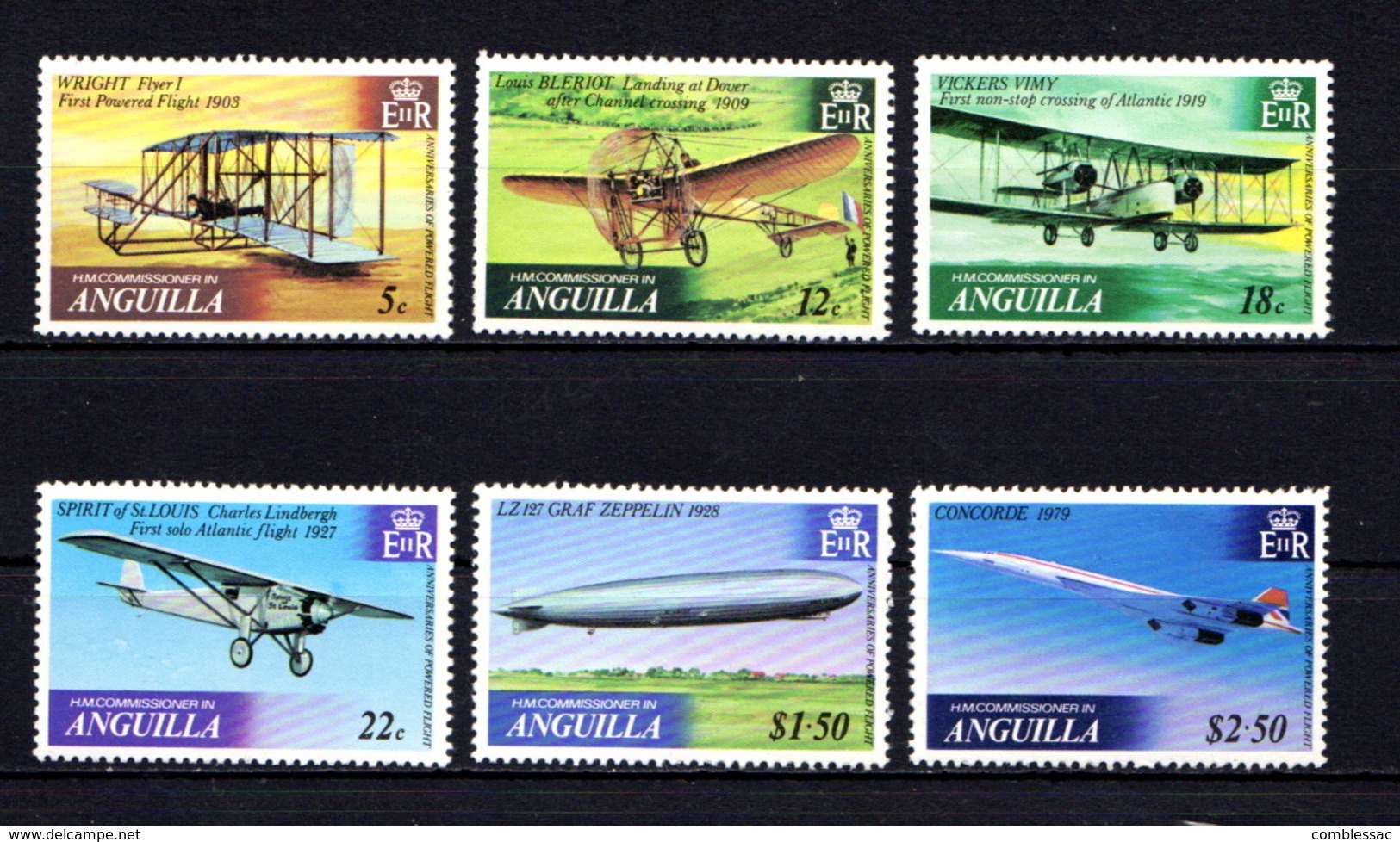 ANGUILLA    1979    History  Of  Powered  Flight    Set  Of  6    MNH - Anguilla (1968-...)