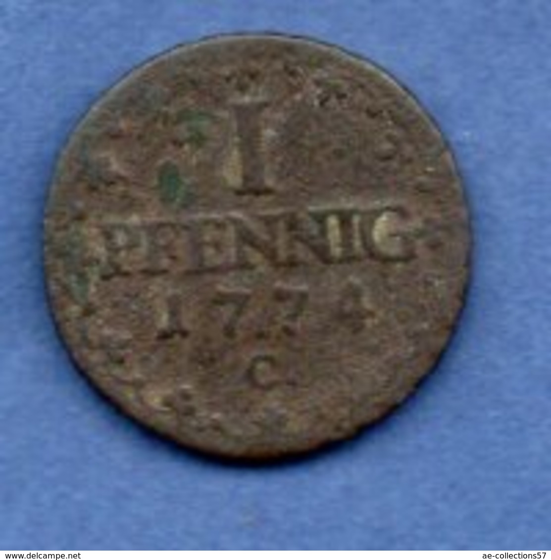 Saxe  -  1 Pfennig 1774 C - Km # 1000 -    --  état  B+ - Small Coins & Other Subdivisions