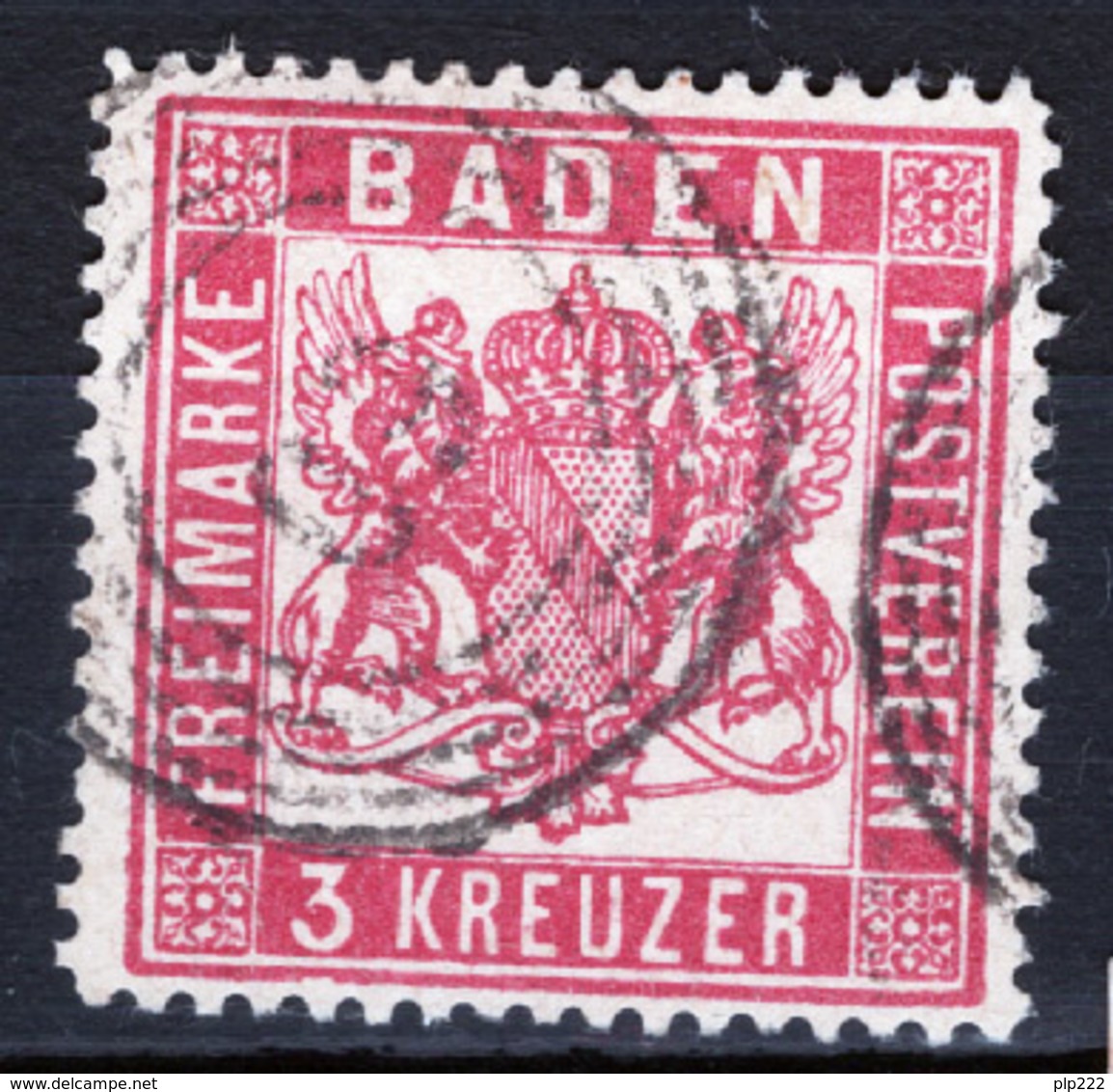 Germania Baden 1862 3k. Dent/perf 13 1/2 Unif. 22 O/Used VF/F - Other & Unclassified